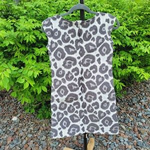 Gap 12 cap sleeve ivory cheetah print shimmer pocket party dress